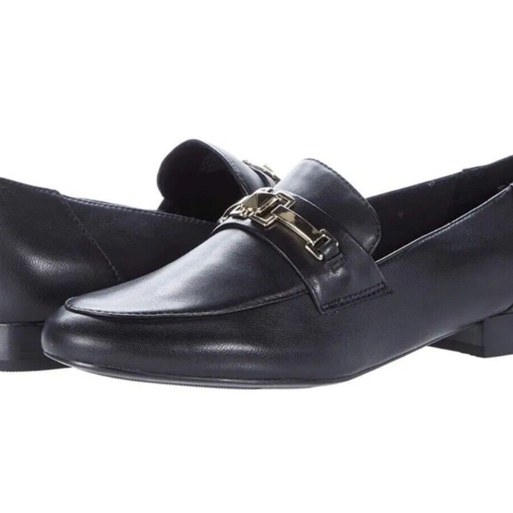 Women Ebera Black Genuine Leather Loafers By Marc Fisher Size 9M